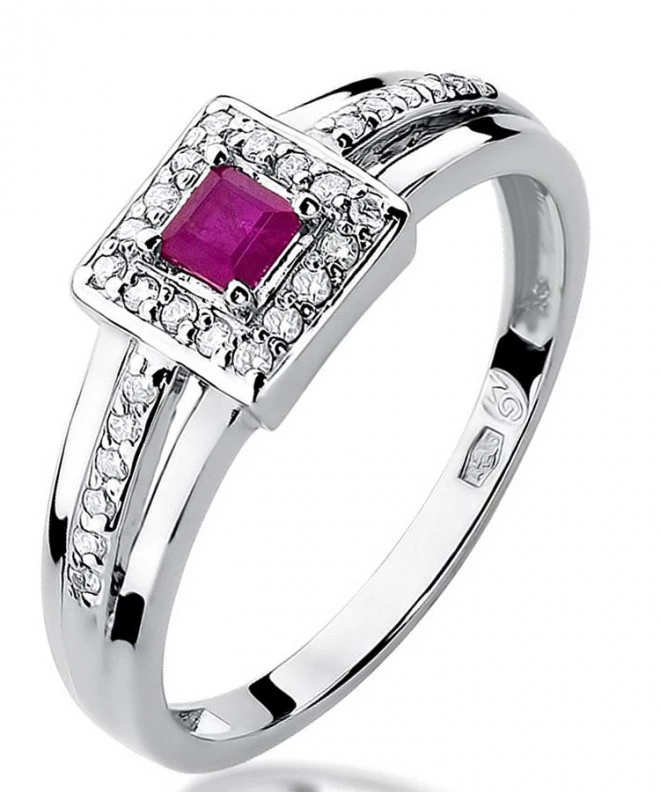 Inel Bonore - Aur Alb 585 - Rubin 0,2 ct 121366