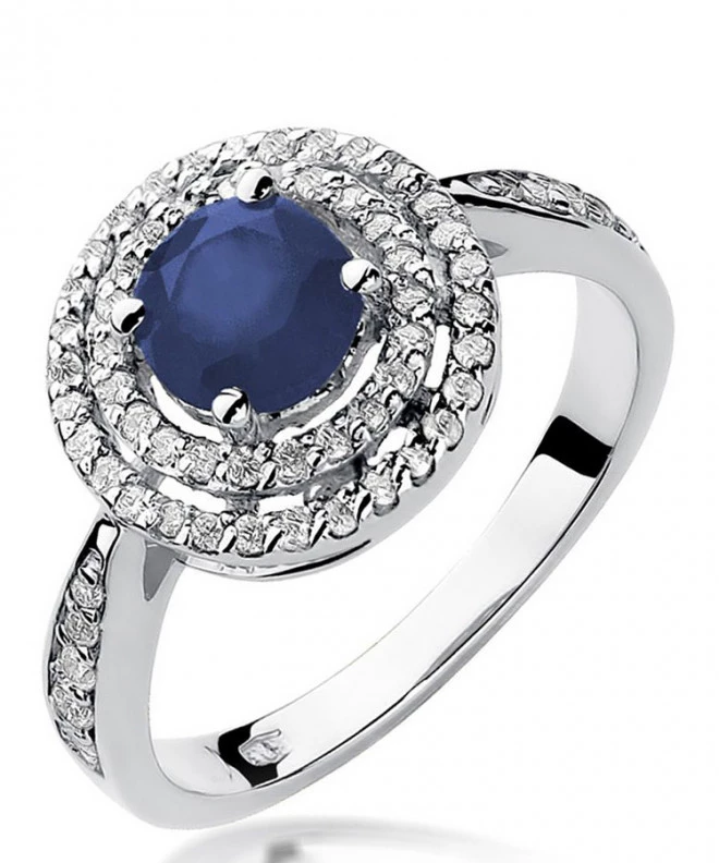 Inel Bonore - Aur Alb 585 - Safir 1 ct 123412