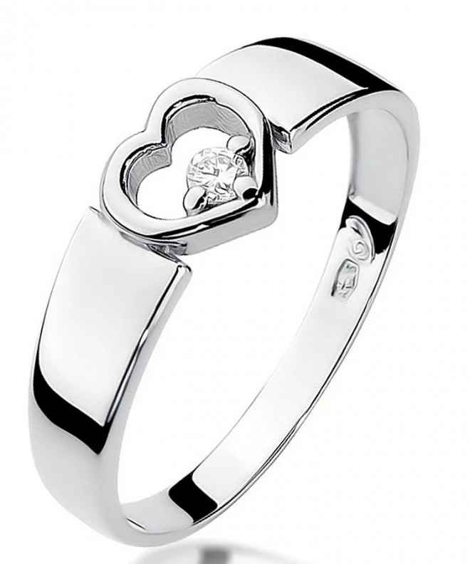 Inel Bonore - Aur Alb 585 - Diamant 0,04 ct 107828