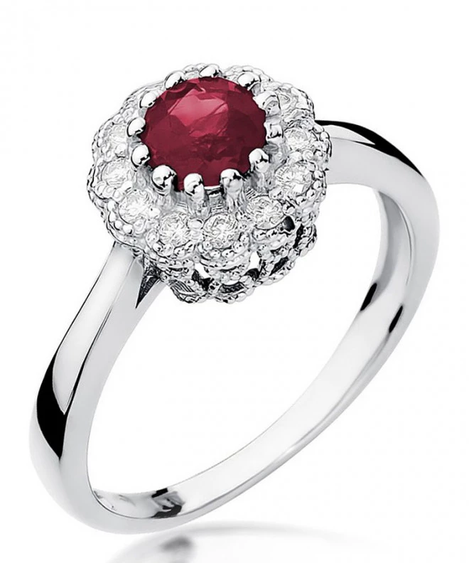 Inel Bonore - Aur Alb 585 - Rubin 0,6 ct 121368