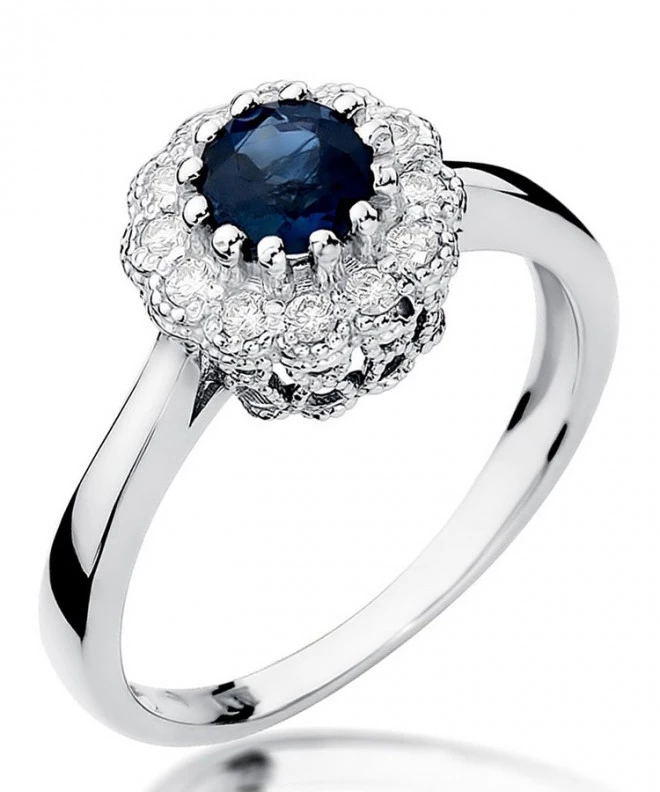 Inel Bonore - Aur Alb 585 - Safir 0,5 ct 123413