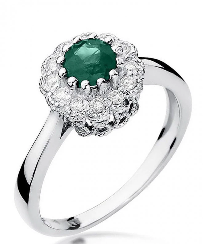 Inel Bonore - Aur Alb 585 - Smarald 0,5 ct 125445