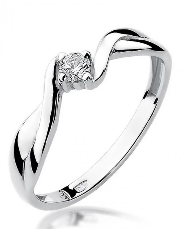Inel Bonore - Aur Alb 585 - Diamant 0,1 ct 108871
