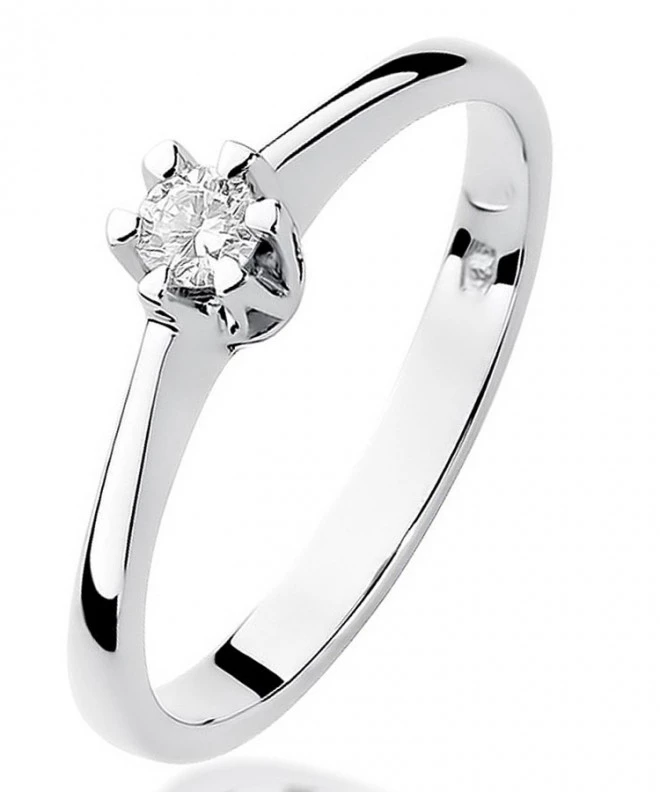 Inel Bonore - Aur Alb 585 - Diamant 0,1 ct 109901