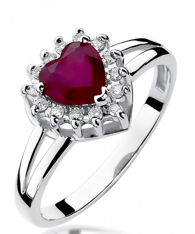 Inel Bonore - Aur Alb 585 - Rubin 1,1 ct 121373