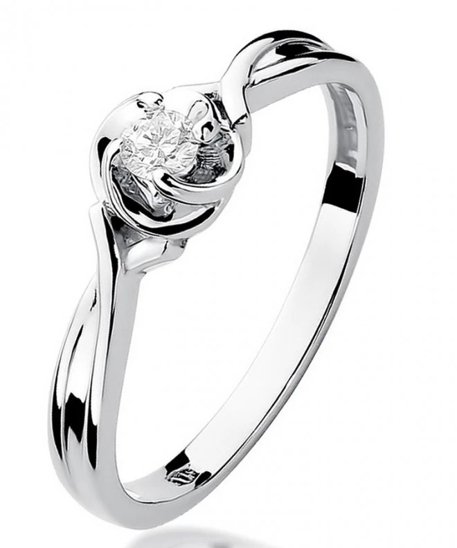 Inel Bonore - Aur Alb 585 - Diamant 0,1 ct 109903