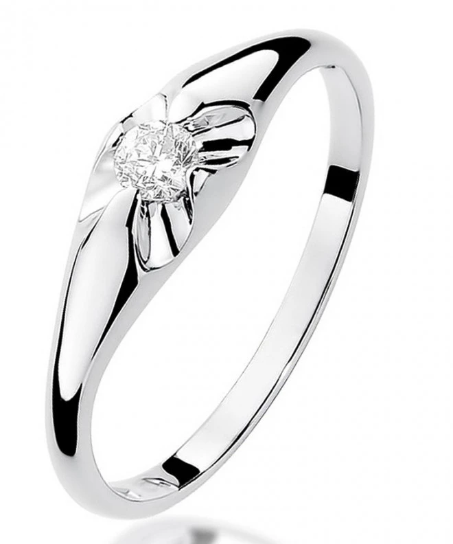 Inel Bonore - Aur Alb 585 - Diamant 0,1 ct 109904