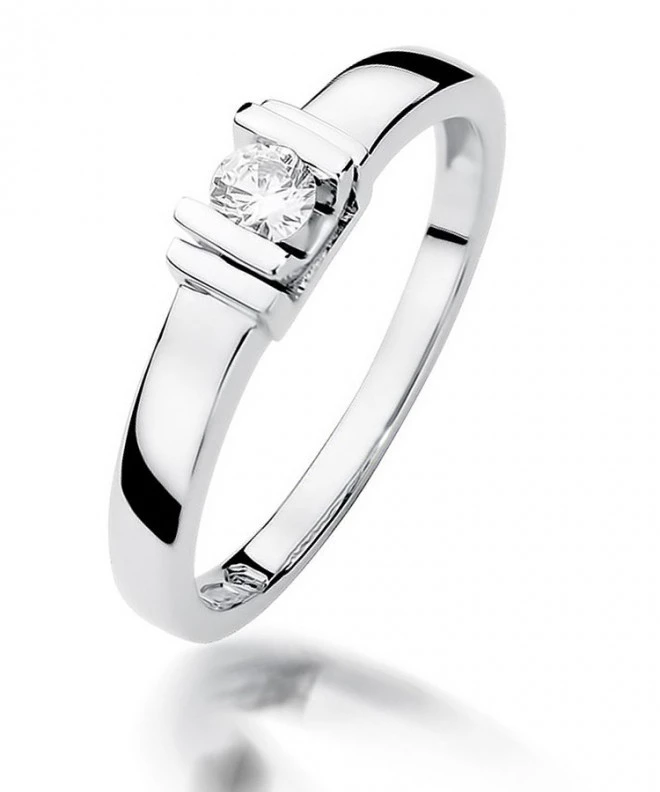 Inel Bonore - Aur Alb 585 - Diamant 0,1 ct 109908