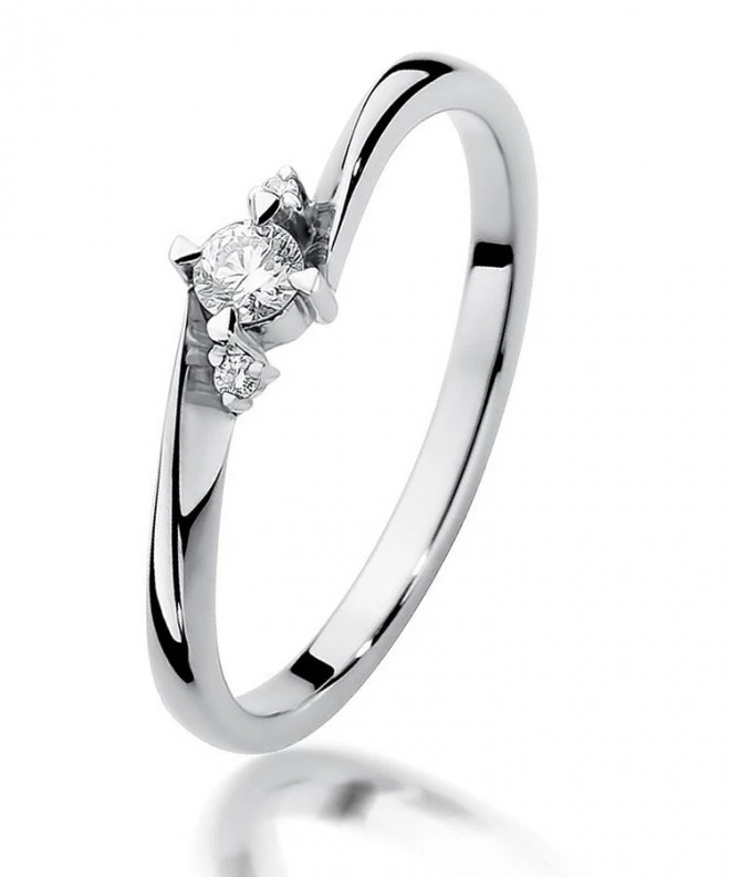 Inel Bonore - Aur Alb 585 - Diamant 0,1 ct 112013