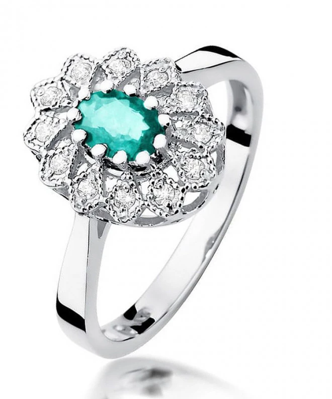 Inel Bonore - Aur Alb 585 - Smarald 0,4 ct 125453