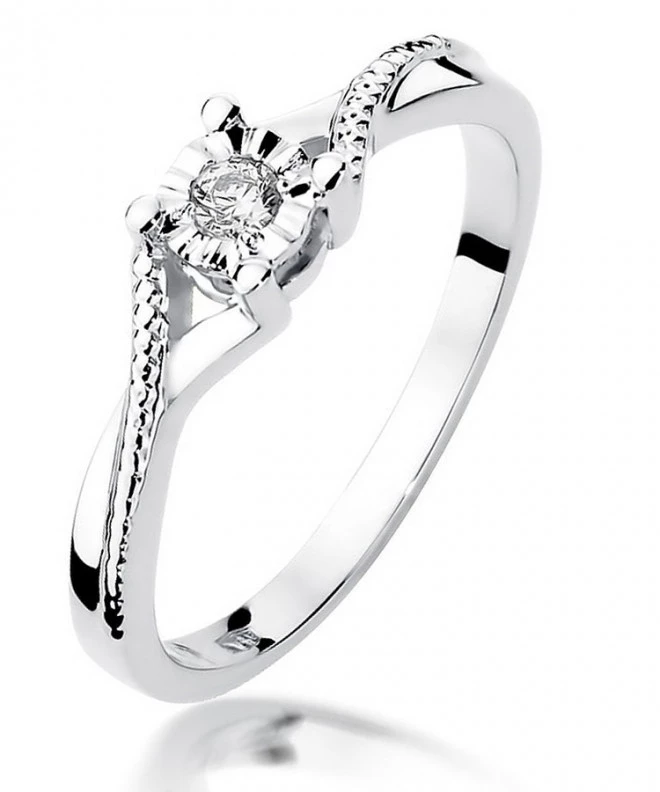 Inel Bonore - Aur Alb 585 - Diamant 0,08 ct 109910