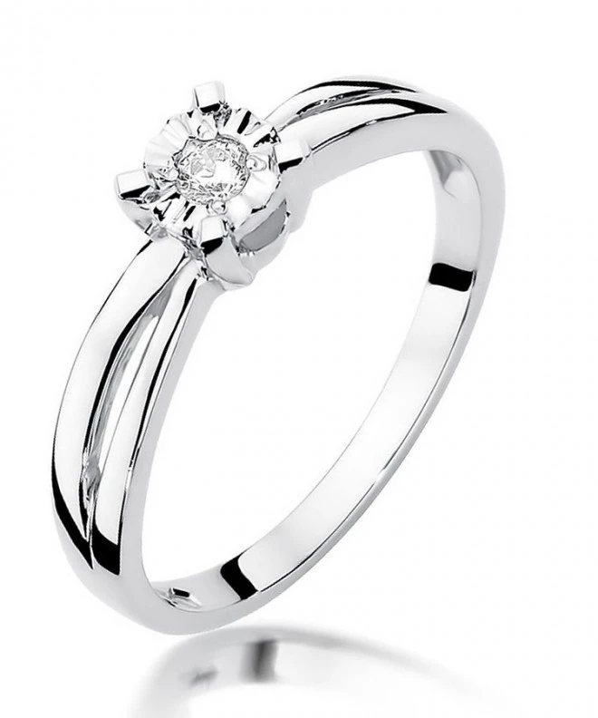 Inel Bonore - Aur Alb 585 - Diamant 0,08 ct 109909