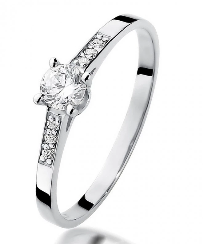 Inel Bonore - Aur Alb 585 - Diamant 0,15 ct 114095