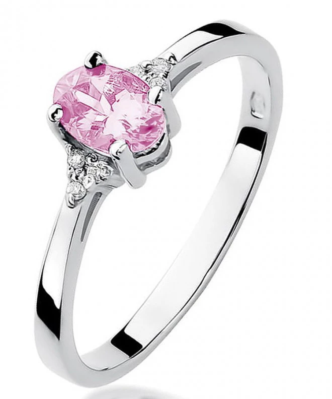 Inel Bonore - Aur Alb 585 - Topaz Roz 0,5 ct 127615