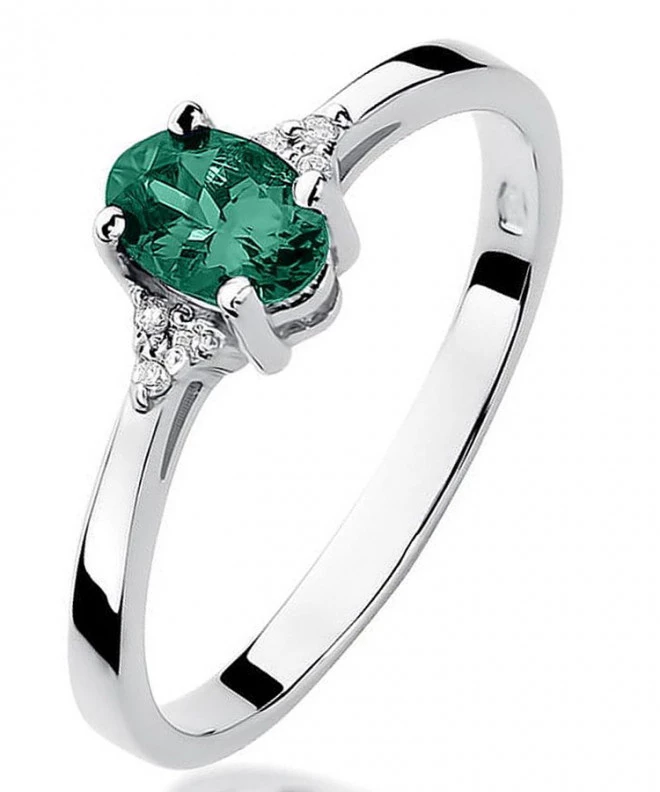 Inel Bonore - Aur Alb 585 - Smarald 0,4 ct 125446