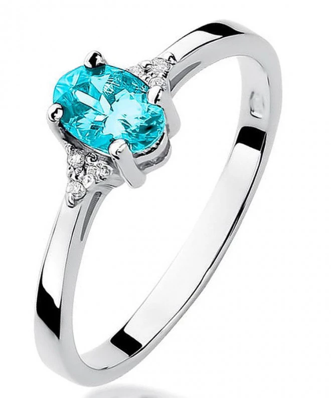 Inel Bonore - Aur Alb 585 - Topaz 0,5 ct 127616