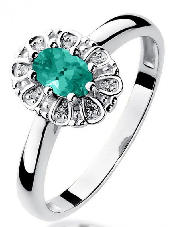 Inel Bonore - Aur Alb 585 - Smarald 0,4 ct 125448