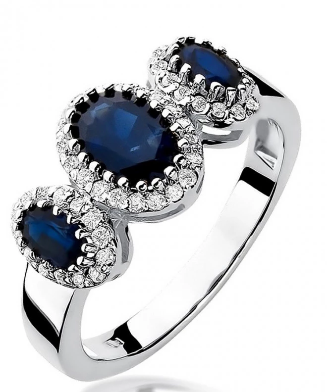 Inel Bonore - Aur Alb 585 - Safir 0,9 ct 123418