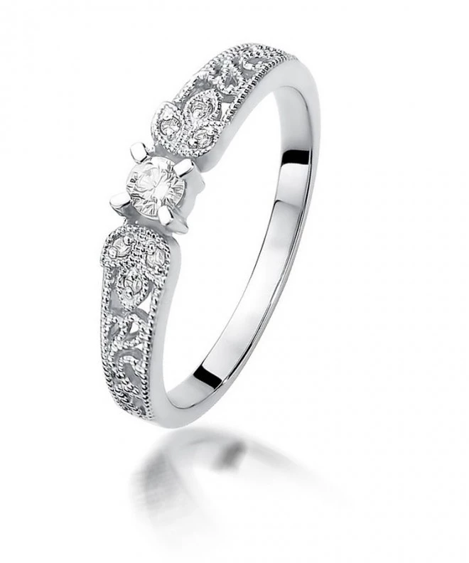 Inel Bonore - Aur Alb 585 - Diamant 0,1 ct 112019