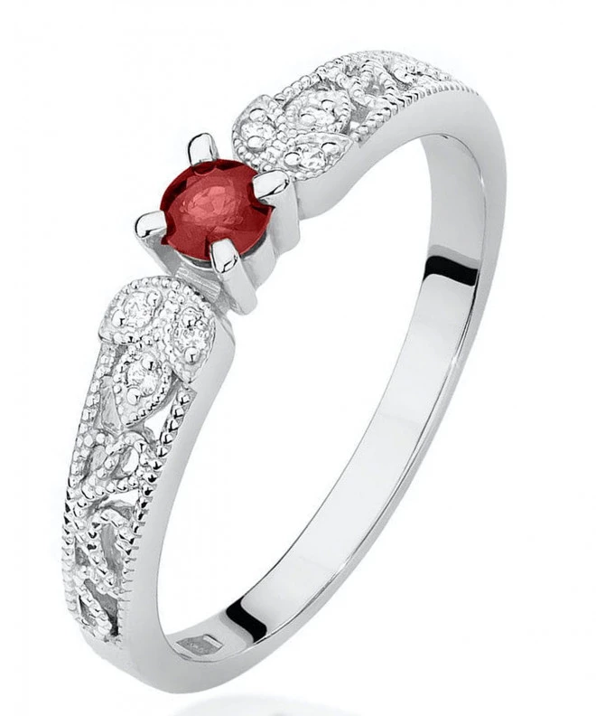 Inel Bonore - Aur Alb 585 - Rubin 0,1 ct 122371