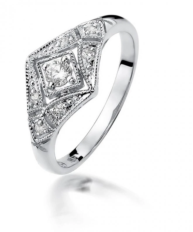 Inel Bonore - Aur Alb 585 - Diamant 0,1 ct 113045
