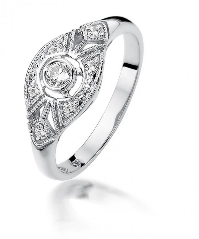 Inel Bonore - Aur Alb 585 - Diamant 0,1 ct 113046