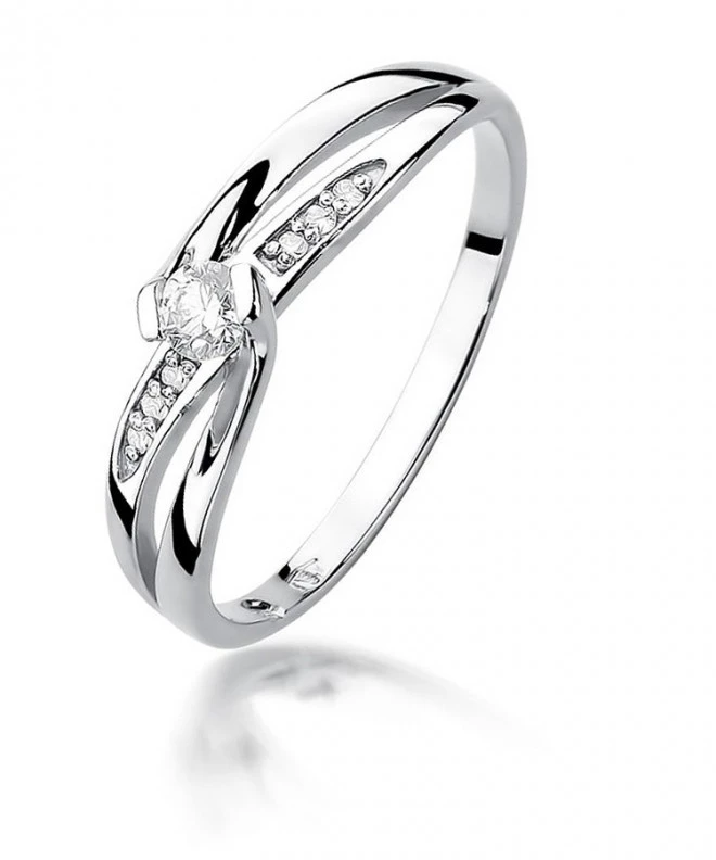 Inel Bonore - Aur Alb 585 - Diamant 0,1 ct 112021
