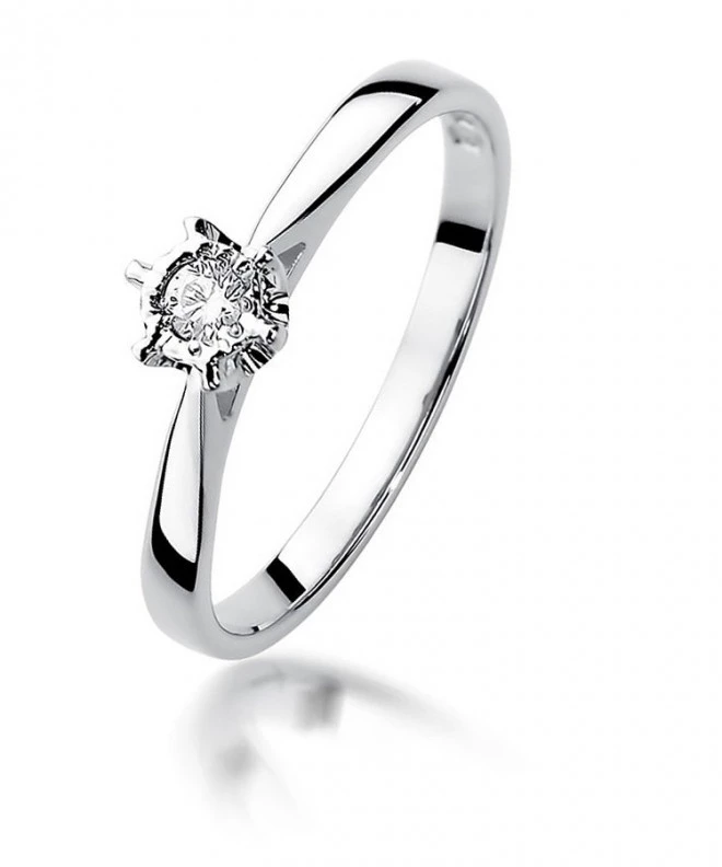 Inel Bonore - Aur Alb 585 - Diamant 0,05 ct 107833