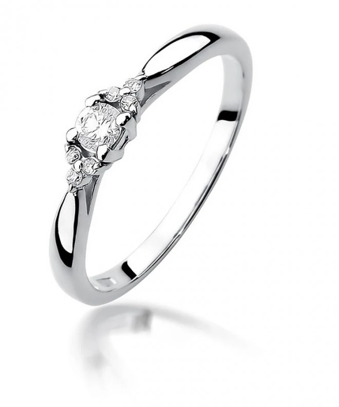 Inel Bonore - Aur Alb 585 - Diamant 0,1 ct 112023