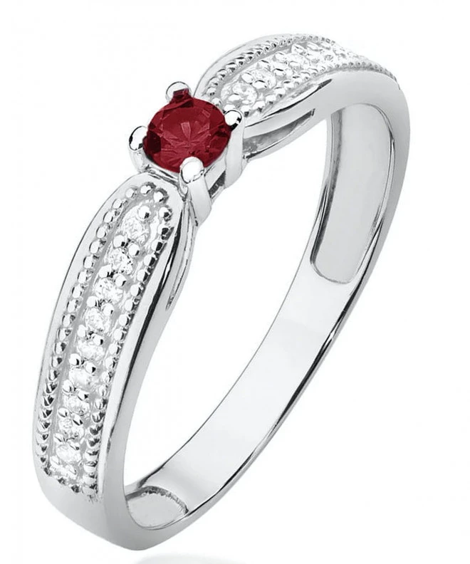 Inel Bonore - Aur Alb 585 - Rubin 0,15 ct 122376