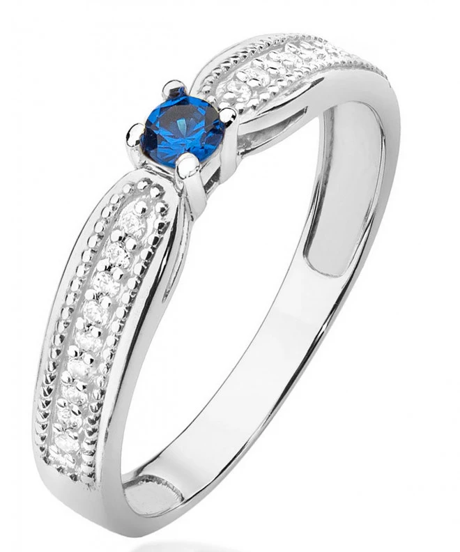 Inel Bonore - Aur Alb 585 - Safir 0,15 ct 124423