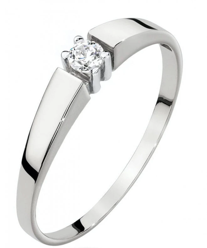 Inel Bonore - Aur Alb 585 - Diamant 0,1 ct 110918