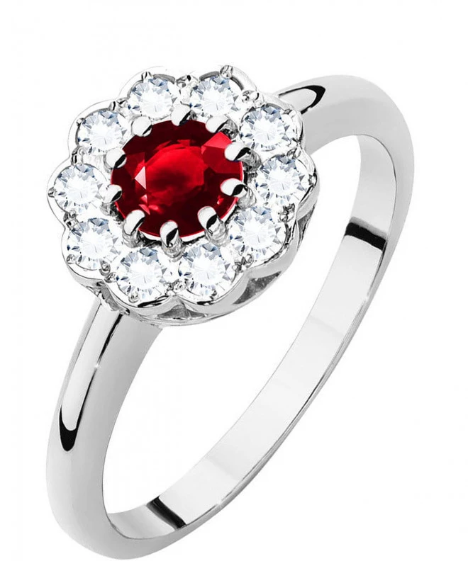 Inel Bonore - Aur Alb 585 - Rubin 0,6 ct 122379