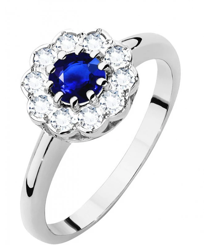 Inel Bonore - Aur Alb 585 - Safir 0,5 ct 124428