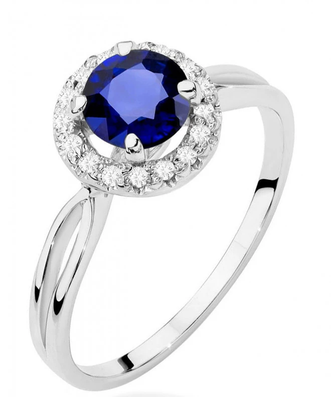 Inel Bonore - Aur Alb 585 - Safir 1 ct 124429