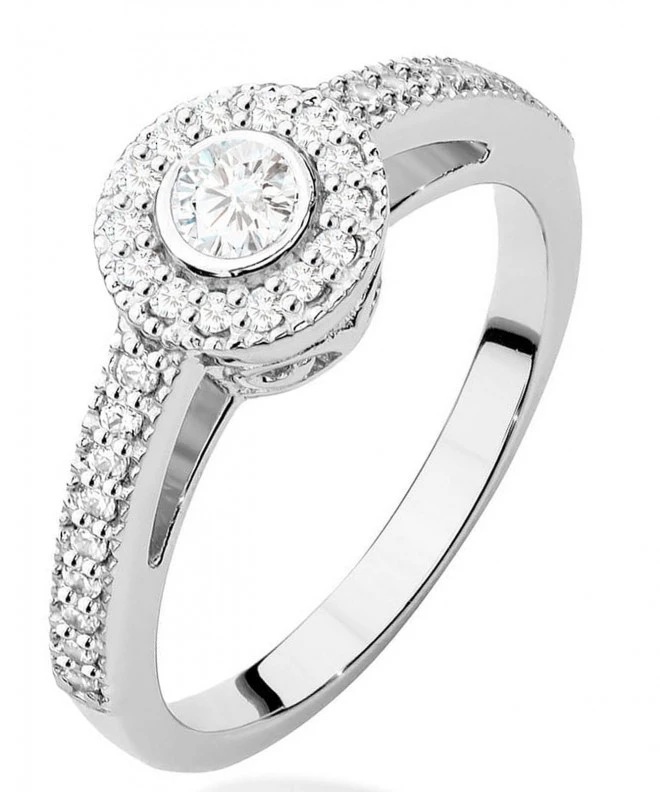 Inel Bonore - Aur Alb 585 - Diamant 0,15 ct 116216