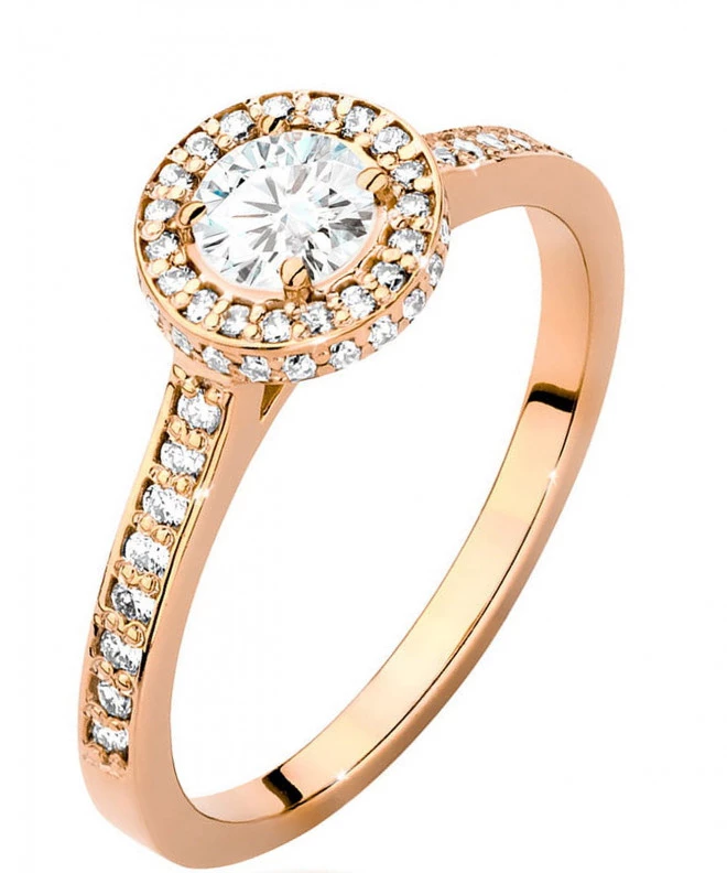 Inel Bonore - Aur Roz 585 - Diamant 0,4 ct 103737