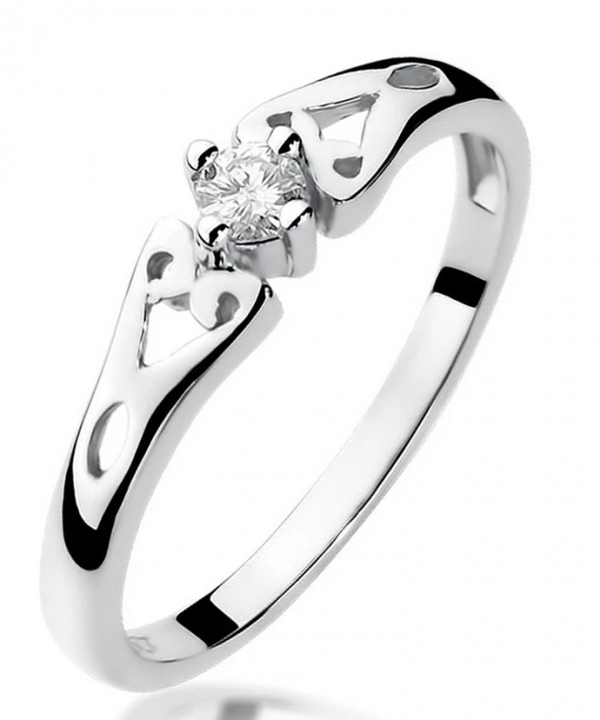 Inel Bonore - Aur Alb 585 - Diamant 0,1 ct 107848