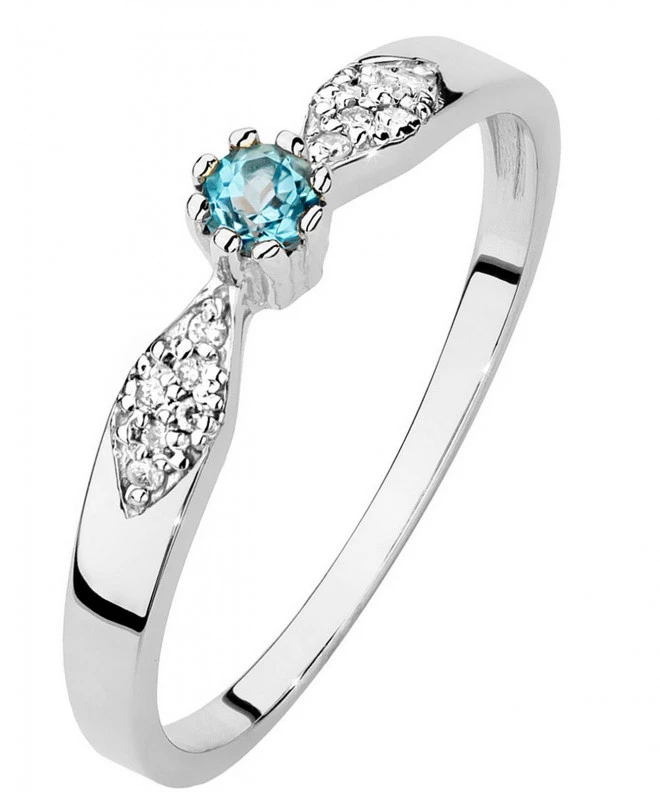 Inel Bonore - Aur Alb 585 - Topaz 0,15Ct ct 126573