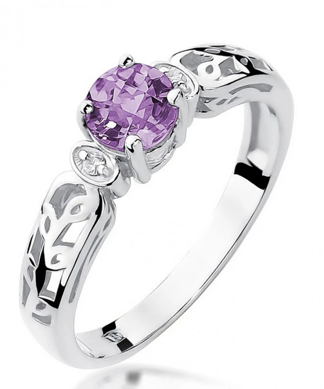 Inel Bonore - Aur Alb 585 - Ametist 0,5 ct 105799