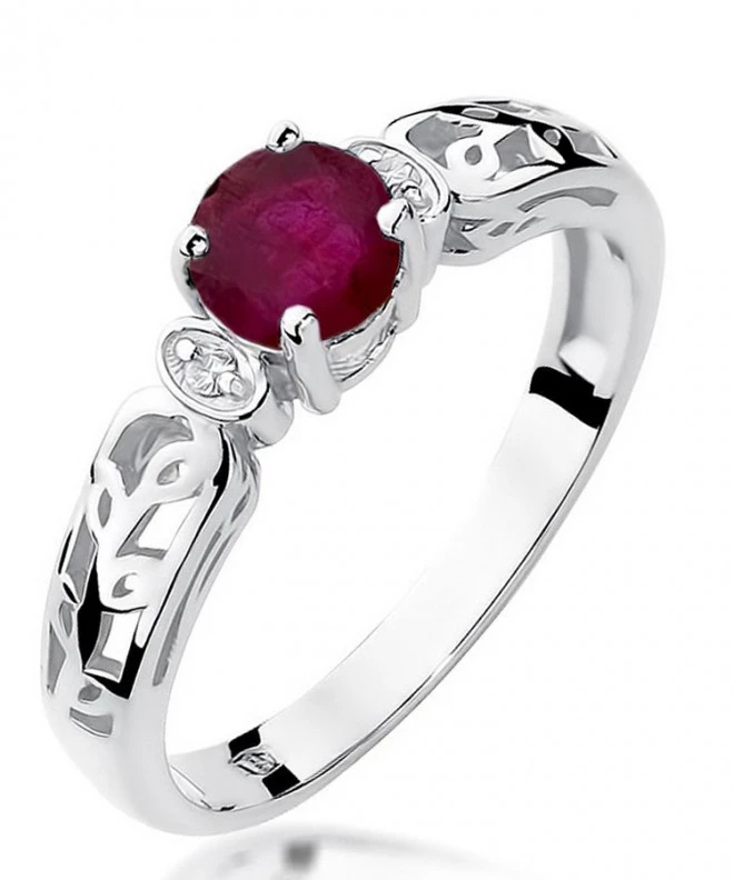 Inel Bonore - Aur Alb 585 - Rubin 0,6 ct 121338