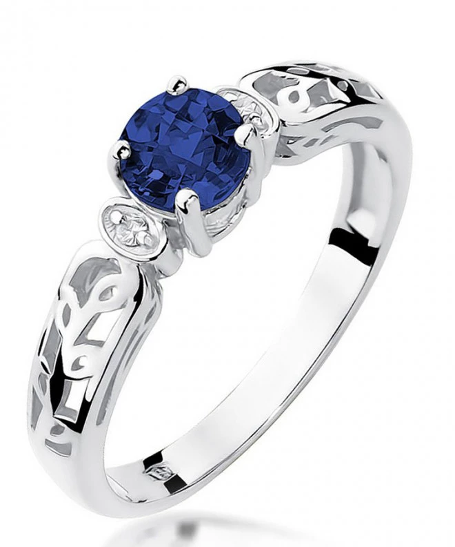 Inel Bonore - Aur Alb 585 - Safir 0,5 ct 122396