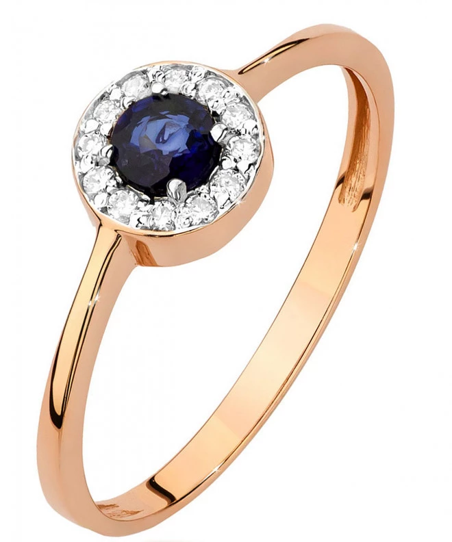 Inel Bonore - Aur Roz 585 - Safir 0,3 ct 104785