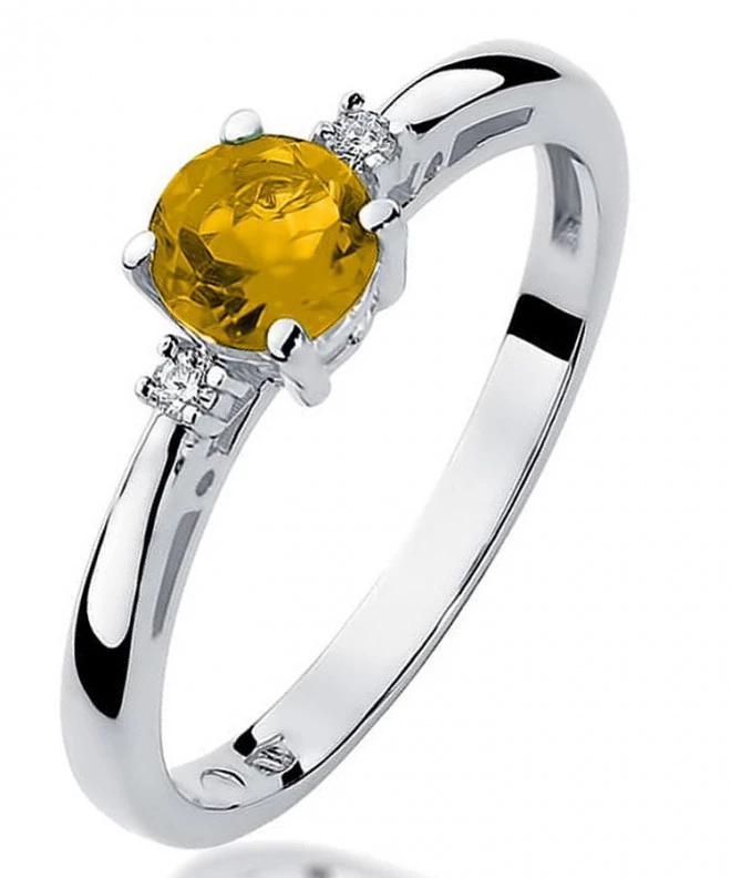 Inel Bonore - Aur Alb 585 - Citrin 0,5 ct 119291