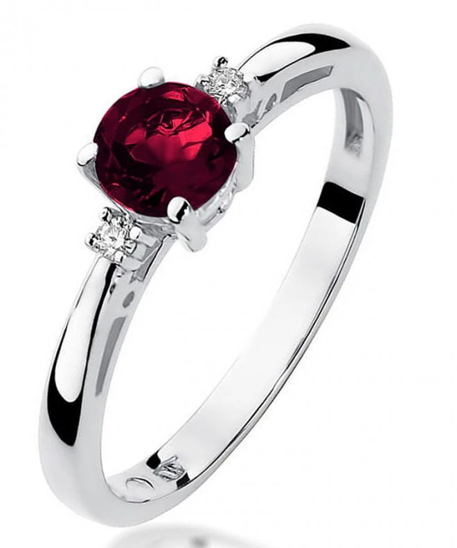 Inel Bonore - Aur Alb 585 - Grenadă 0,5 ct 120312
