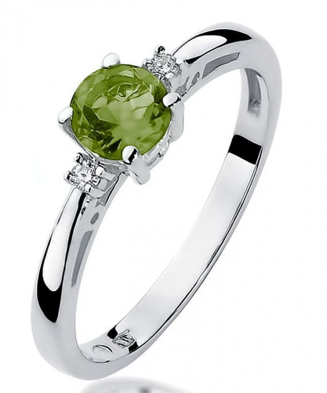Inel Bonore - Aur Alb 585 - Olivină 0,6 ct 120325