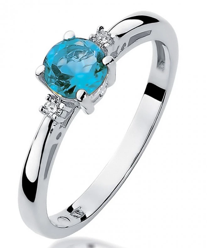 Inel Bonore - Aur Alb 585 - Topaz 0,5 ct 126579