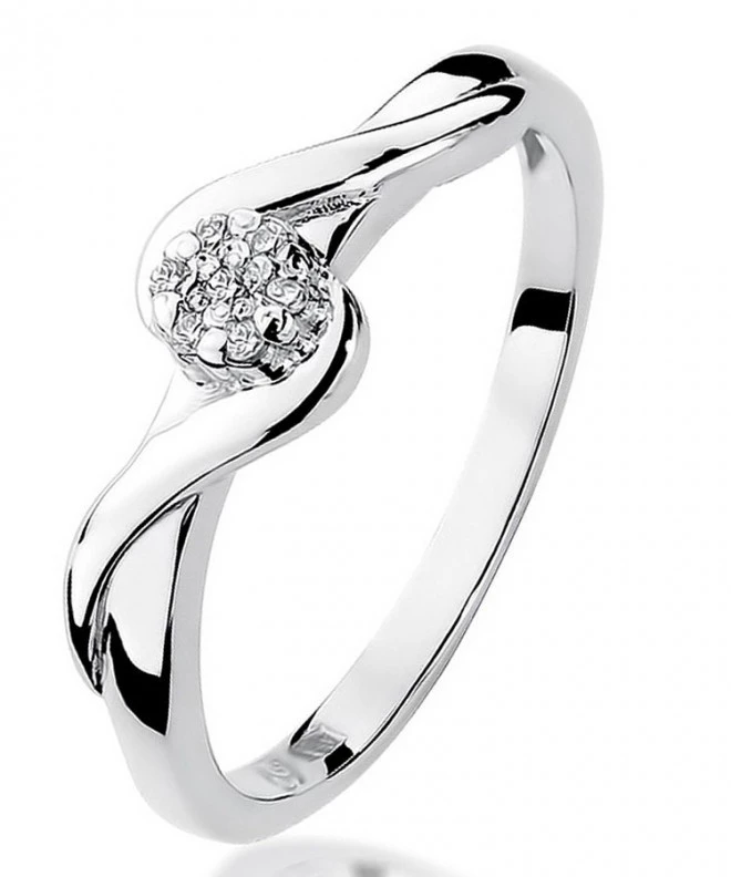 Inel Bonore - Aur Alb 585 - Diamant 0,04 ct 106814