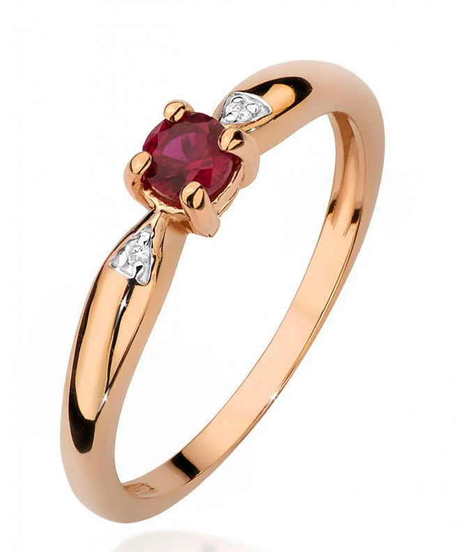 Inel Bonore - Aur Roz 585 - Rubin 0,15 ct 104778