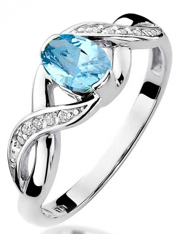 Inel Bonore - Aur Alb 585 - Topaz 0,5 ct 126584